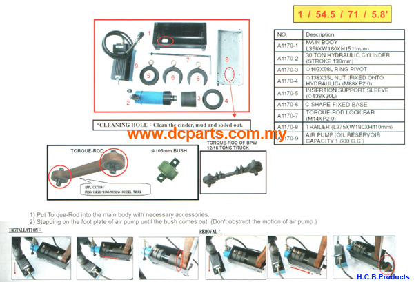 TRUCK TORQUE-ROD BUSH REMOVAL/ INSTALLATION PAT. M307531
