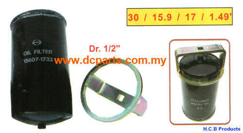 HINO 15 TONS OIL FILTER WRENCH Dr. 1/2, 16 POINTS, 108 mm